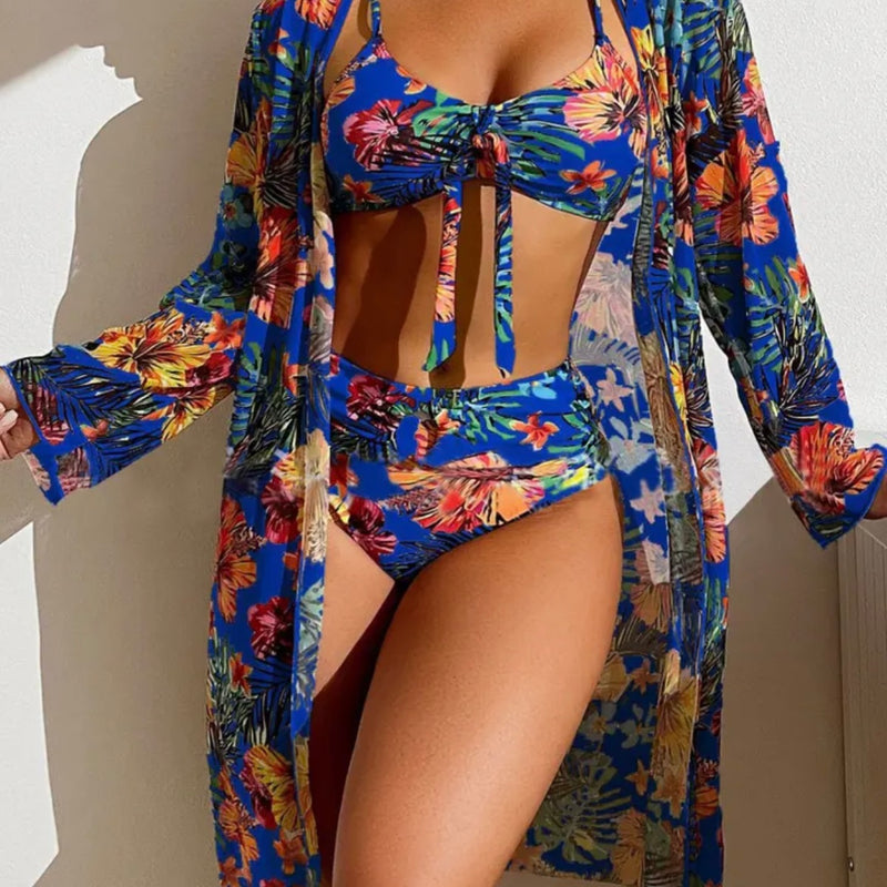 Women's 3pcs Tropical Print Bikini